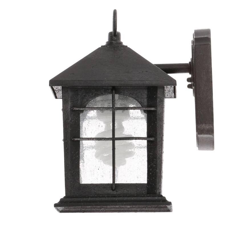 Colección de decoración para el hogar Brimfield de 9 pulgadas en hierro envejecido 1 luz Línea de Voltaje Lámpara de pared exterior Sconce sin bombilla incluida - HB48023PA-151.