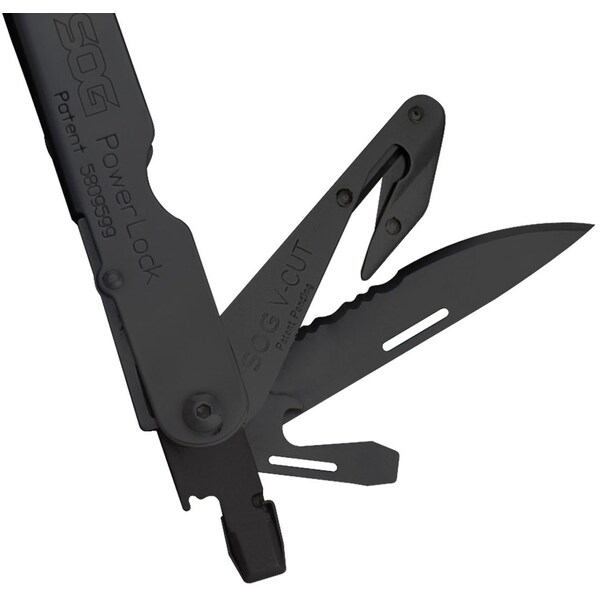 Gsm 2024 Sog Powerlock Eod W/V-Cutter Black Oxide Nylon Sheath, Multi Tools, Peg Bx - SOG-B63N-CP
