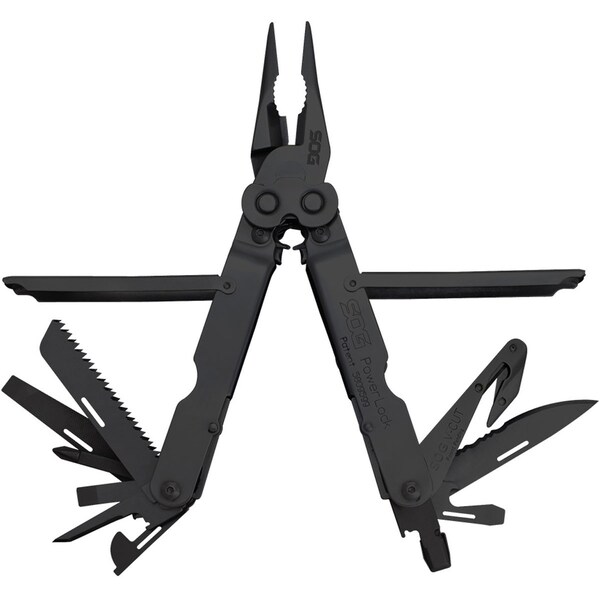 Gsm 2024 Sog Powerlock Eod W/V-Cutter Black Oxide Nylon Sheath, Multi Tools, Peg Bx - SOG-B63N-CP