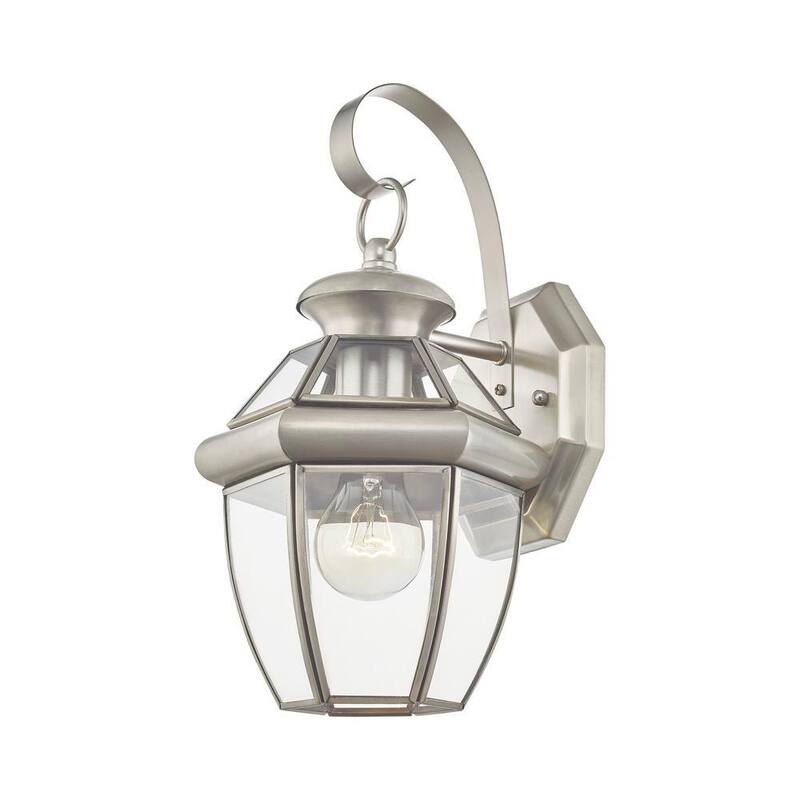 AVIANCE LIGHTING Luminaria de pared exterior Aston de 1 luz en níquel cepillado - HD00476