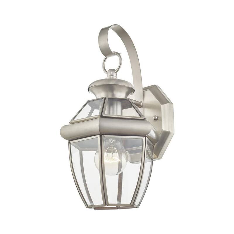 AVIANCE LIGHTING Luminaria de pared exterior Aston de 1 luz en níquel cepillado - HD00476