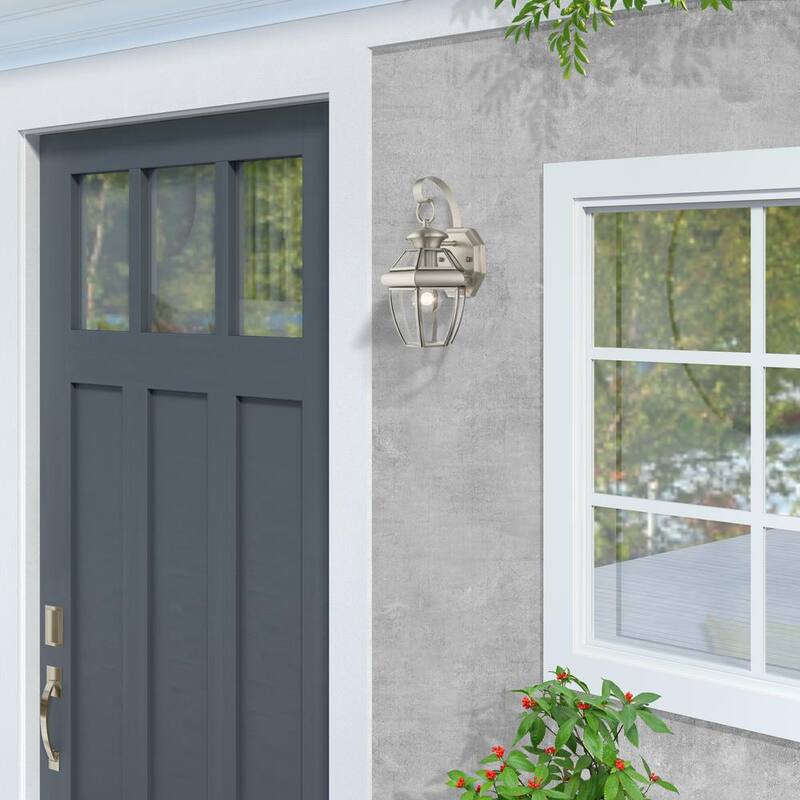 AVIANCE LIGHTING Luminaria de pared exterior Aston de 1 luz en níquel cepillado - HD00476