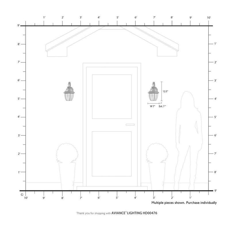 AVIANCE LIGHTING Luminaria de pared exterior Aston de 1 luz en níquel cepillado - HD00476