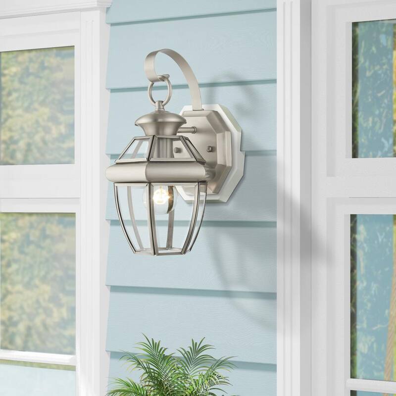 AVIANCE LIGHTING Luminaria de pared exterior Aston de 1 luz en níquel cepillado - HD00476