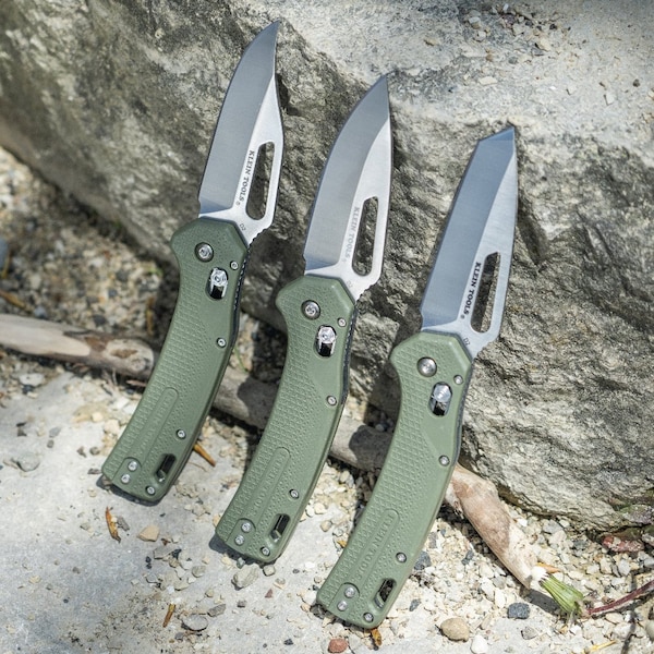 Klein Tools KTO Resurgence Knife, Clip Point Blade, Moss Green Handle - OGK002GNT