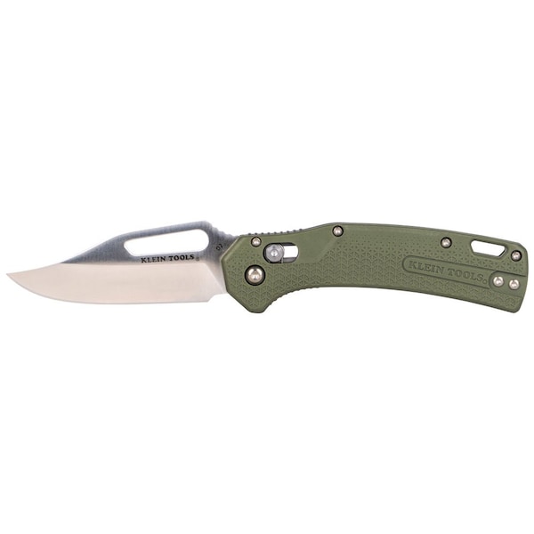 Klein Tools KTO Resurgence Knife, Clip Point Blade, Moss Green Handle - OGK002GNT