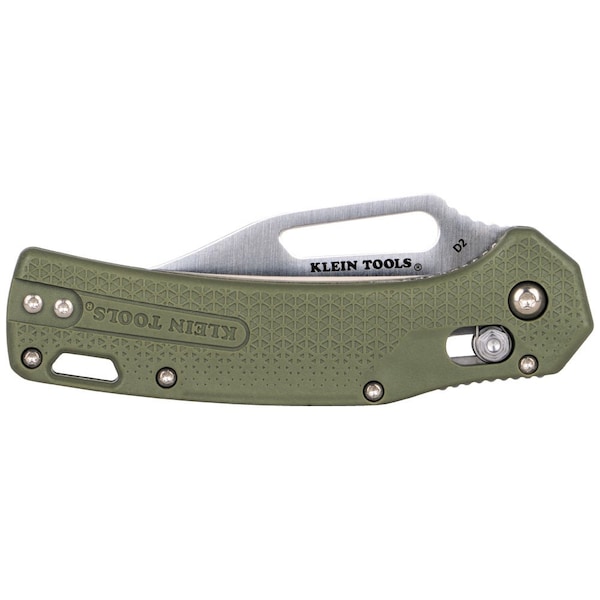 Klein Tools KTO Resurgence Knife, Clip Point Blade, Moss Green Handle - OGK002GNT