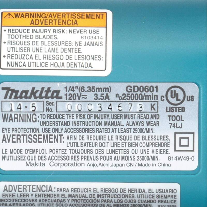 Makita 3.5 Amperios Amoladora de Troqueles de 1/4 de pulgada - GD0601