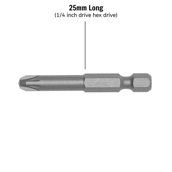 Teng Tools PZ1 Bit - 25mm Long - 1/4" Drive Hex Drive (Pack Qty: - PZ2500110