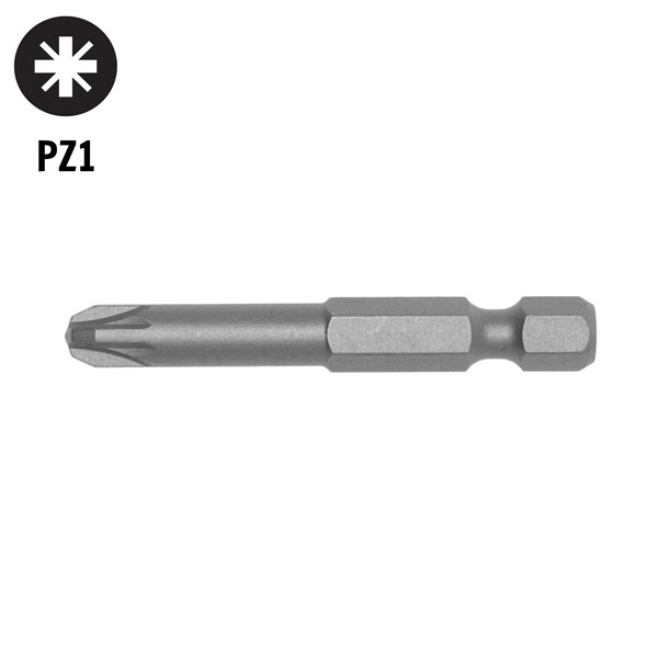 Teng Tools PZ1 Bit - 25mm Long - 1/4" Drive Hex Drive (Pack Qty: - PZ2500110