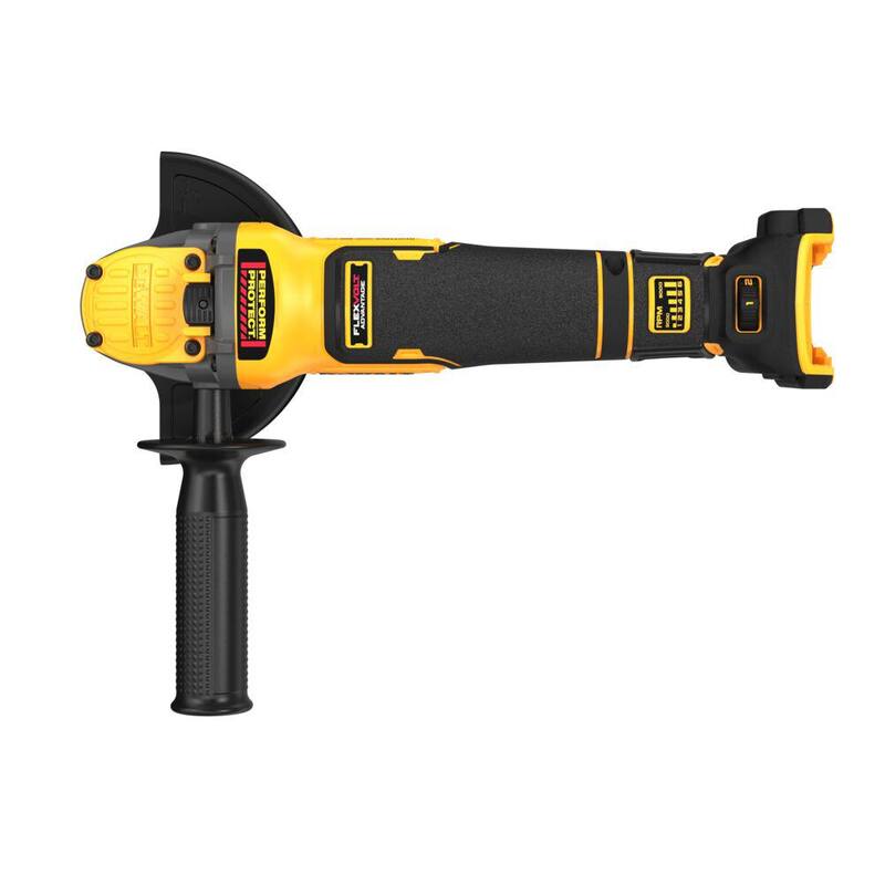 Amoladora angular inalámbrica DEWALT 20V sin escobillas de 4-1/2 a 5 pulgadas con velocidad variable y ventaja FLEXVOLT (solo herramienta) - DCG416VSB