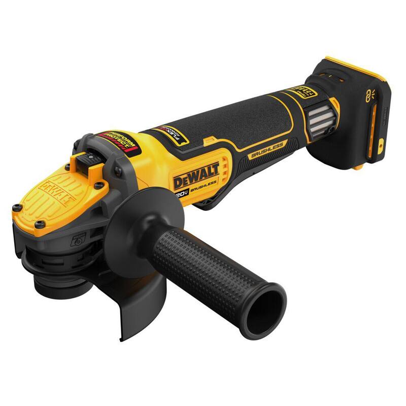 Amoladora angular inalámbrica DEWALT 20V sin escobillas de 4-1/2 a 5 pulgadas con velocidad variable y ventaja FLEXVOLT (solo herramienta) - DCG416VSB