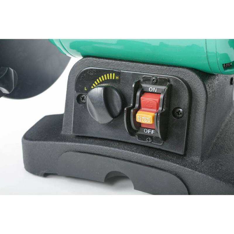Rectificadora de banco de velocidad variable de 8 pulgadas con luz - T27305 de Grizzly Industrial