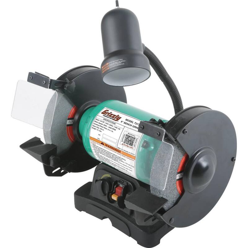 Rectificadora de banco de velocidad variable de 8 pulgadas con luz - T27305 de Grizzly Industrial