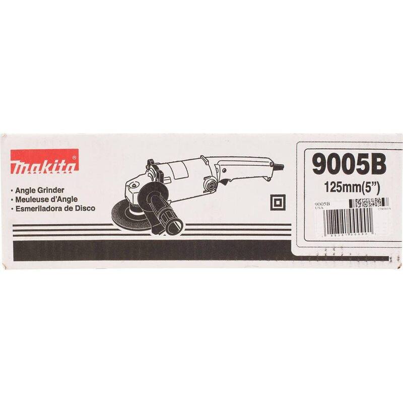 Esmeriladora angular con interruptor AC/DC de alta potencia de 9 amperes y 5 pulgadas, marca Makita - 9005B