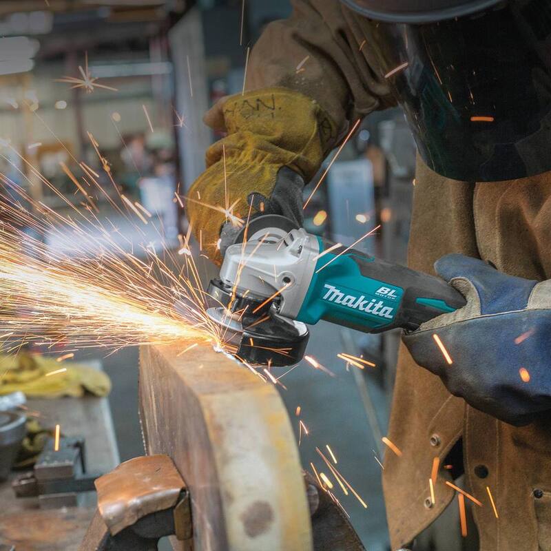 Makita Amoladora Angular Inalámbrica sin Escobillas de Litio-Ion LXT de 18V de 4-1/2 in./5 in. con Interruptor de Paleta de Corte/Angular (Herramienta Únicamente) - XAG11Z