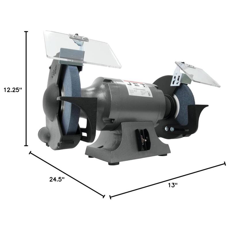 Molinillo de banco para metalurgia industrial de 10 pulgadas con motor de 1.5 HP, 115 voltios JBG-10A - 577103