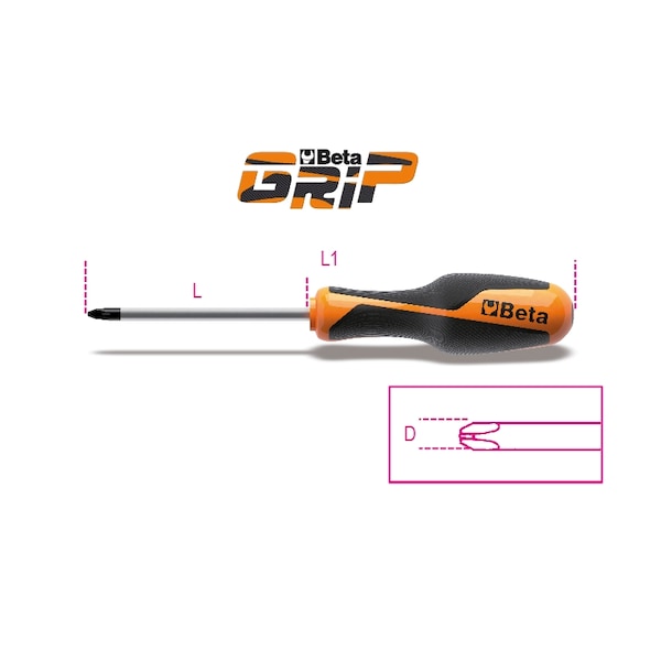 Beta 1262PH 8 x 150mm Cross Head Screwdriver - 012620024