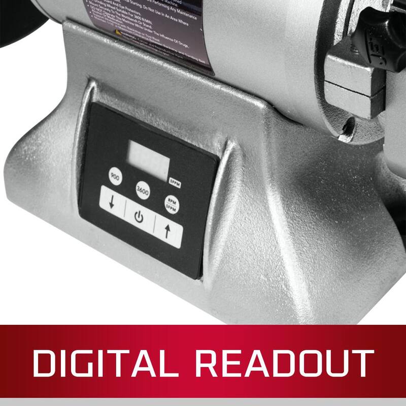 Amoladora industrial de velocidad variable combinada Jet de 8 pulgadas y lijadora de banda de 4 pulgadas x 36 pulgadas de 1HP 115 voltios, IBGB-436VS - 577436.