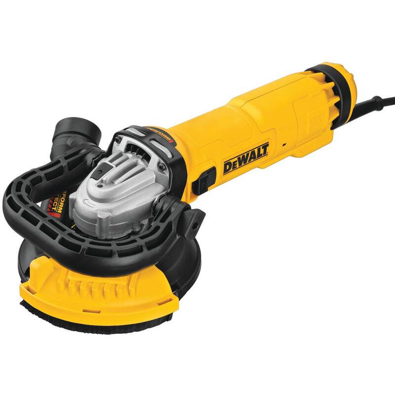 Amoladora angular con cable DEWALT de 13 amperes y 4.5 - 5 pulgadas con protector de molienda de superficie - DWE46155