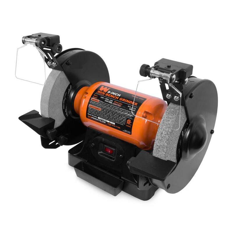 Esmeriladora de banco de velocidad única de 8 pulgadas y 4.8 amperios con luces de trabajo LED - BG4282