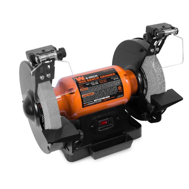 Esmeriladora de banco de velocidad única de 8 pulgadas y 4.8 amperios con luces de trabajo LED - BG4282