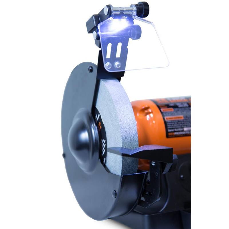 Esmeriladora de banco de velocidad única de 8 pulgadas y 4.8 amperios con luces de trabajo LED - BG4282