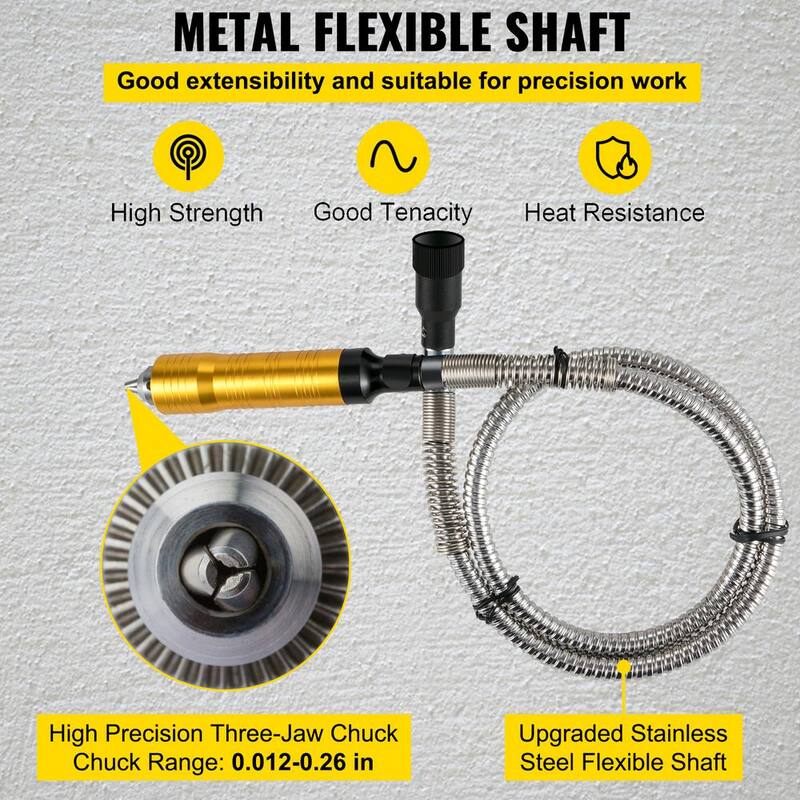 Amoladora con eje flexible VEVOR de 780 vatios con mandril de 1/4 de pulgada, pedal y velocidad de 500 a 25000 RPM para tallar, perforar y pulir - DMJMC780W-YJFS2LSV1