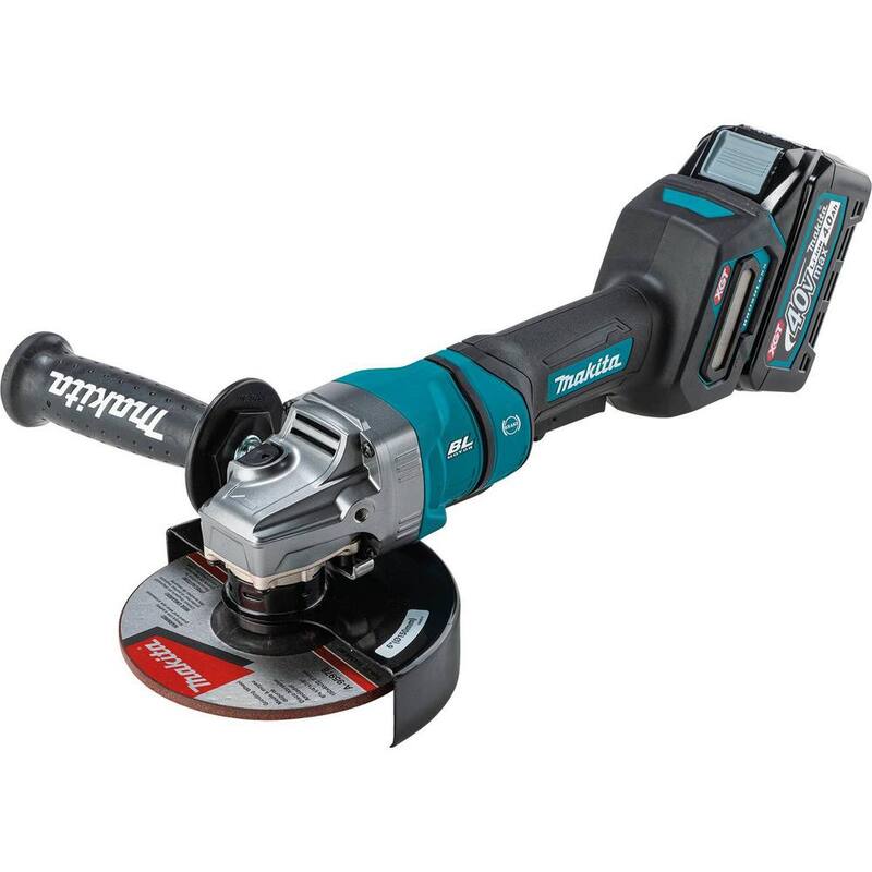 Kit de Amoladora Angular Inalámbrica Brushless XGT Máximo de 40 Voltios de Makita de 4-1/2/6 pulgadas con Interruptor de Paleta y Freno Eléctrico (4.0Ah) - GAG14M1
