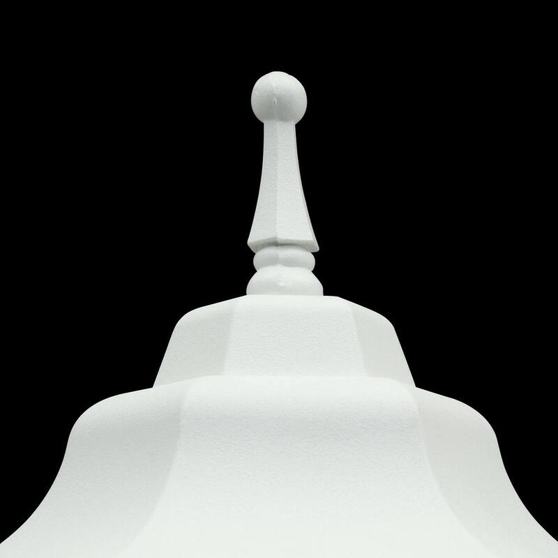 Lámpara de pared decorativa para exteriores Hampton Bay de amanecer a anochecer en color blanco de 14.37 pulgadas - G14796-WH.