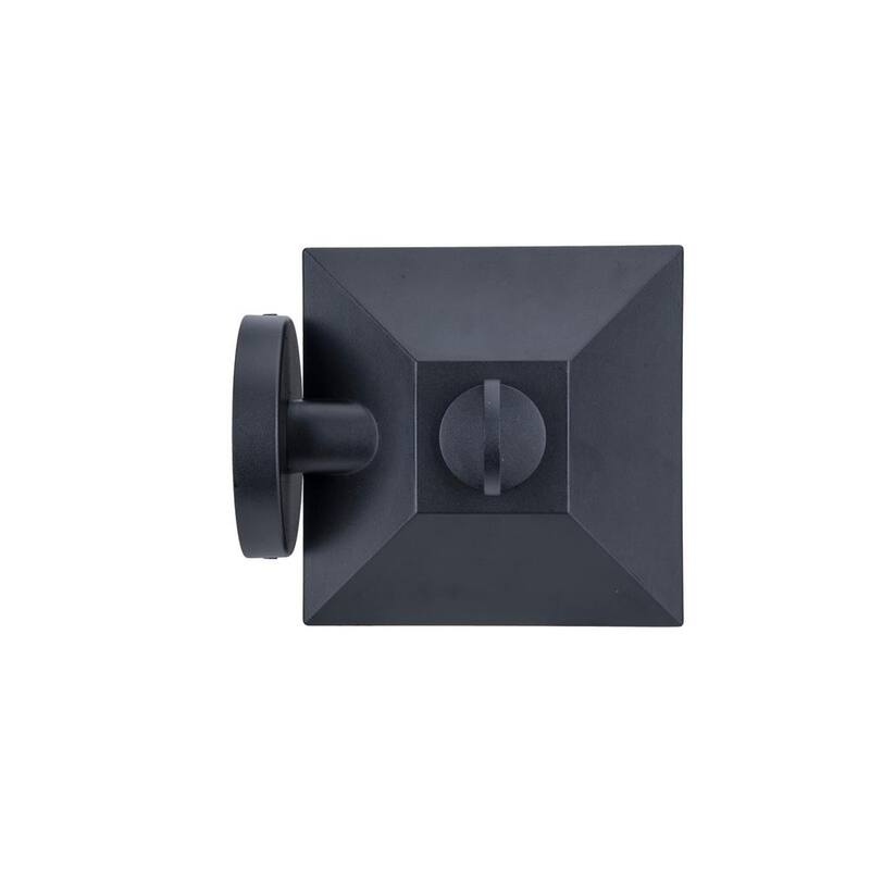 Luz de pared exterior Hampton Bay Ashton de 10.87 pulgadas con cableado duro, linterna de vidrio sembrado de 1 luz en color negro, sin foco incluido - 5284002012