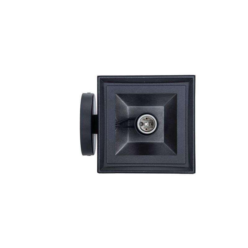 Luz de pared exterior Hampton Bay Ashton de 10.87 pulgadas con cableado duro, linterna de vidrio sembrado de 1 luz en color negro, sin foco incluido - 5284002012