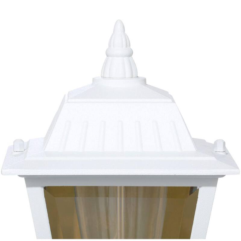 Marca Privada sin Marca de 13.5 pulgadas. Luminaria de Pared para Exterior de 1 Luz, Color Blanco, con Vidrio Transparente - HW 5004.