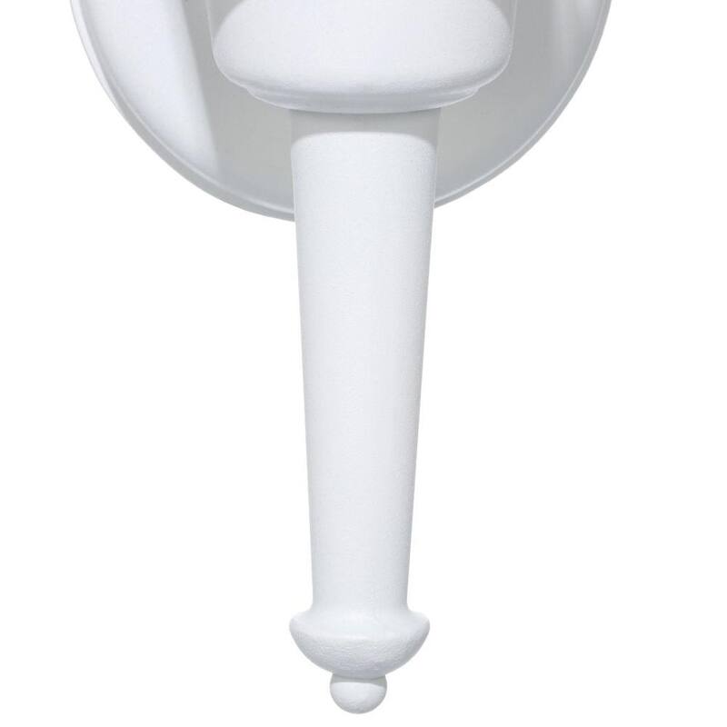 Marca Privada sin Marca de 13.5 pulgadas. Luminaria de Pared para Exterior de 1 Luz, Color Blanco, con Vidrio Transparente - HW 5004.