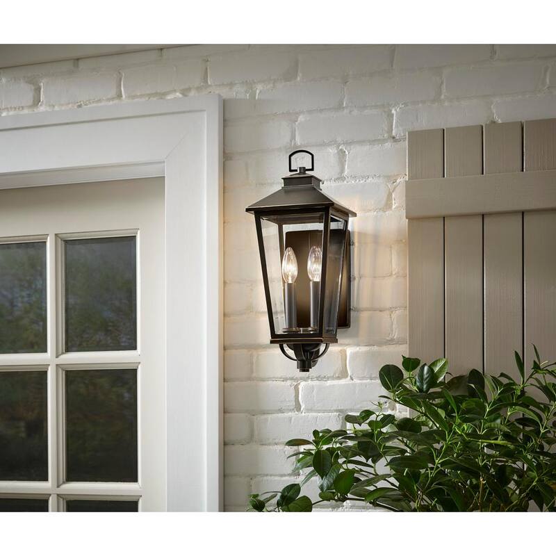 Colección de decoración para el hogar Williamsburg 17.12 pulgadas Estilo Gas 2-luces Luz de pared exterior enchufada alámbricamente Modelo Farol con No se incluye bombilla - JIQ1612A-3