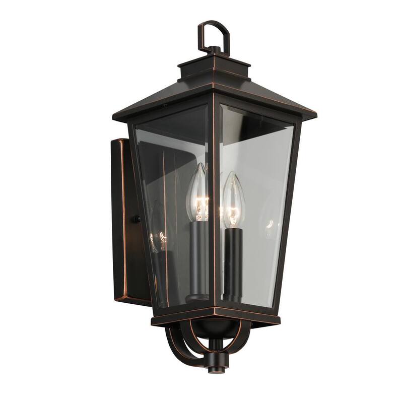 Colección de decoración para el hogar Williamsburg 17.12 pulgadas Estilo Gas 2-luces Luz de pared exterior enchufada alámbricamente Modelo Farol con No se incluye bombilla - JIQ1612A-3