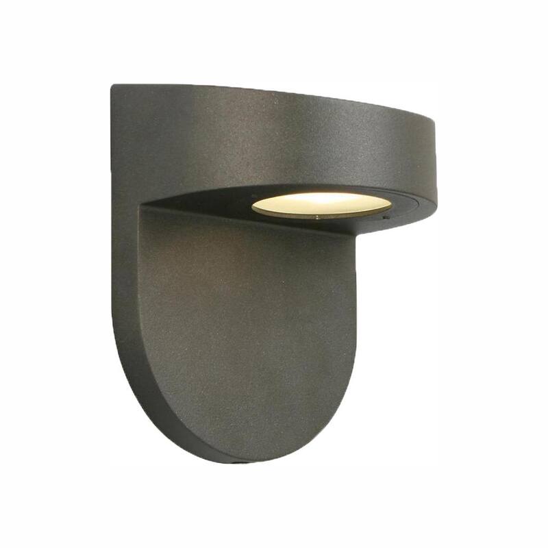 Lámpara de pared para exteriores Hampton Bay 6.1 pulgadas, con LED integrado y conexión fija, en color negro, con pantalla de vidrio esmerilado - ILW1691L-3
