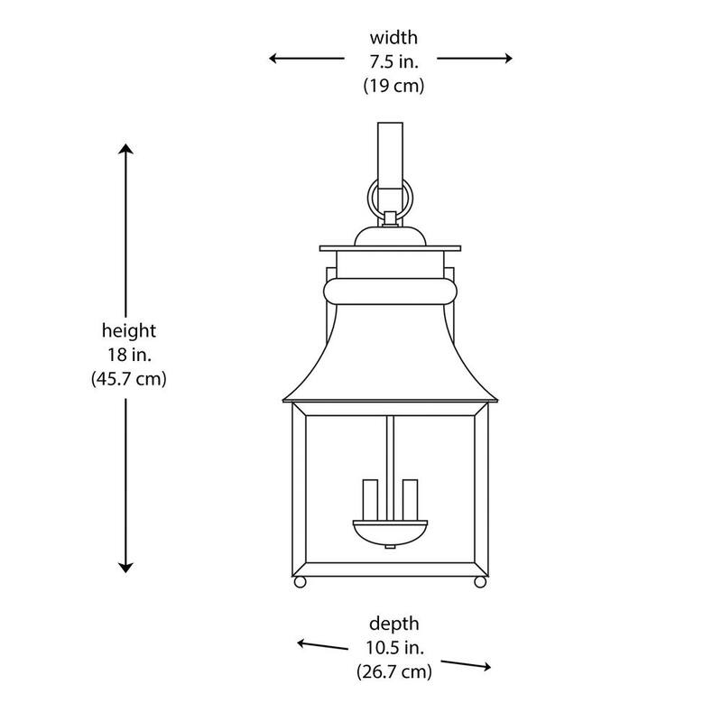 Colección de Decoradores para el Hogar Rainbrook 18 in. Aplique de luz de pared para exteriores de 2 luces en negro mate con vidrio sembrado - 13654