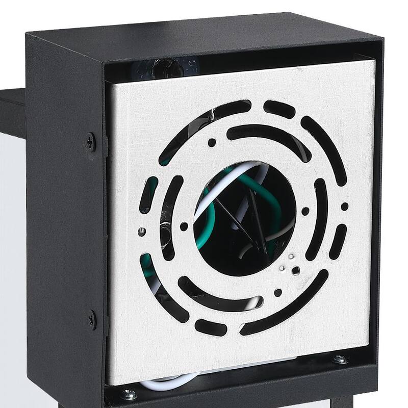 Verdadero y Fino Linterna de Pared para Exteriores Trevot de 1 Luz de 12 pulgadas en Negro con Enchufes GFCI Incorporados - TD130001OT.
