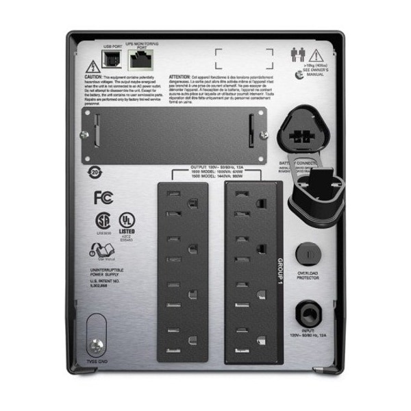 Apc Smart UPS, 1000VA, Line Interactive, Out: 120V AC In: 120V - SMT1000