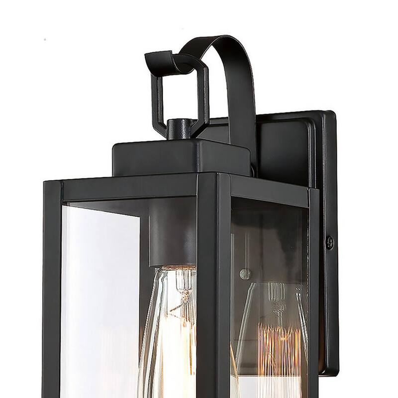 Pia Ricco 1- Linterna de Pared Exterior Negra Mate con Vidrio Transparente - 1Jay-12151