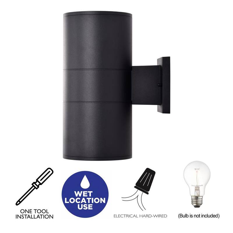 C Cattleya 2-Light Matte Black Cylinder Outdoor Wall Lantern Sconce - CA1982-W

Linterna de pared exterior Cattleya de 2 luces en negro mate - CA1982-W