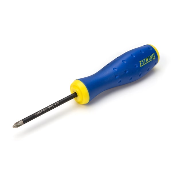 Estwing PH1 x 3" Philips Magnetic Diamond Tip Screwdriver with Ergonomic Handle - 42447-04