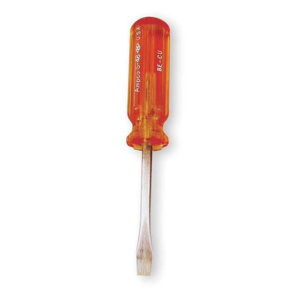 Ampco Safety Tools Non-Sparking Slotted Screwdriver 3/8 in Round - S-50