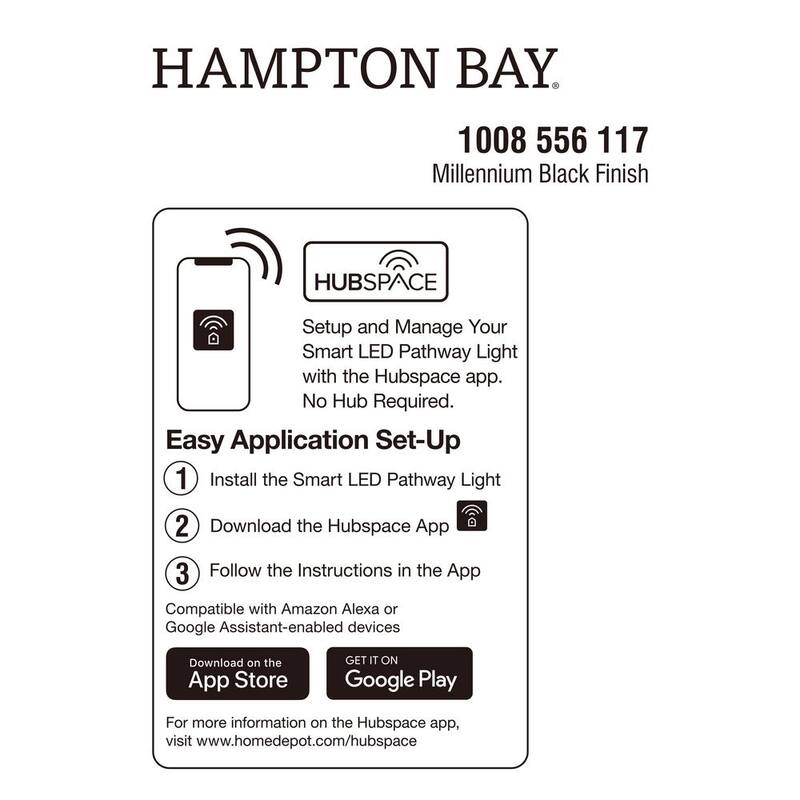 Luz de pared exterior cilíndrica Hampton Bay Hartford de 14.25 pulgadas en color negro millenium con LED inteligente cableado alimentado por Hubspace - KIF1602LX-01/BK