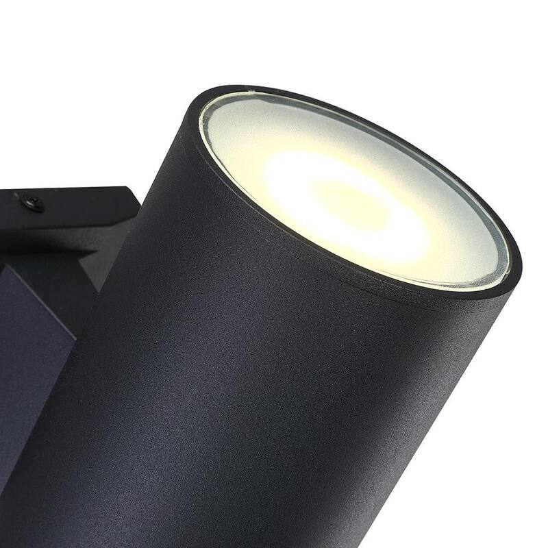 Verdadero FINE Wolfgang 11 pulgadas Negro LED 18-Watt Linterna de Pared para Exteriores con Luz Arriba-Abajo - TD60005W