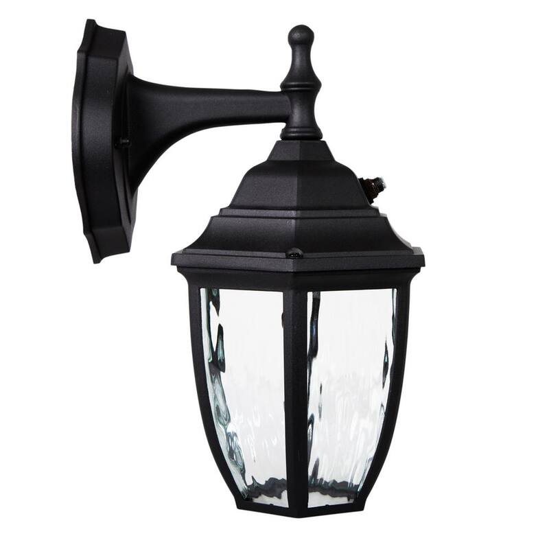 Lámpara de pared para exteriores Maxxima de 1 luz LED en color negro con sensor de anochecer a amanecer - MEL-6150W