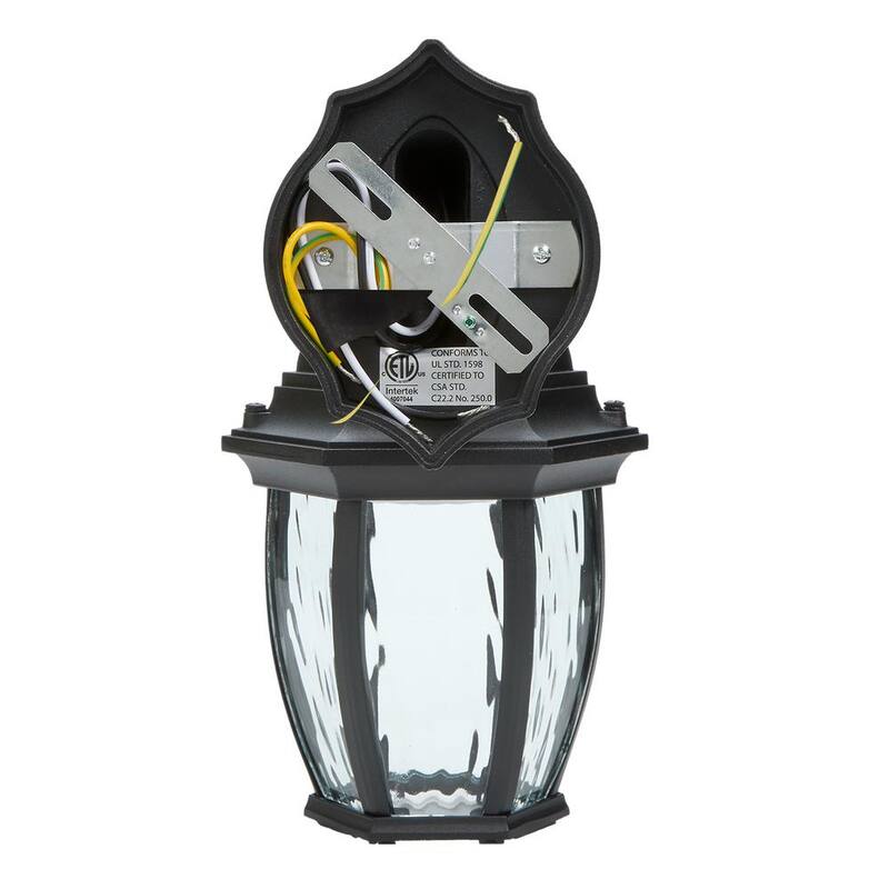 Lámpara de pared para exteriores Maxxima de 1 luz LED en color negro con sensor de anochecer a amanecer - MEL-6150W