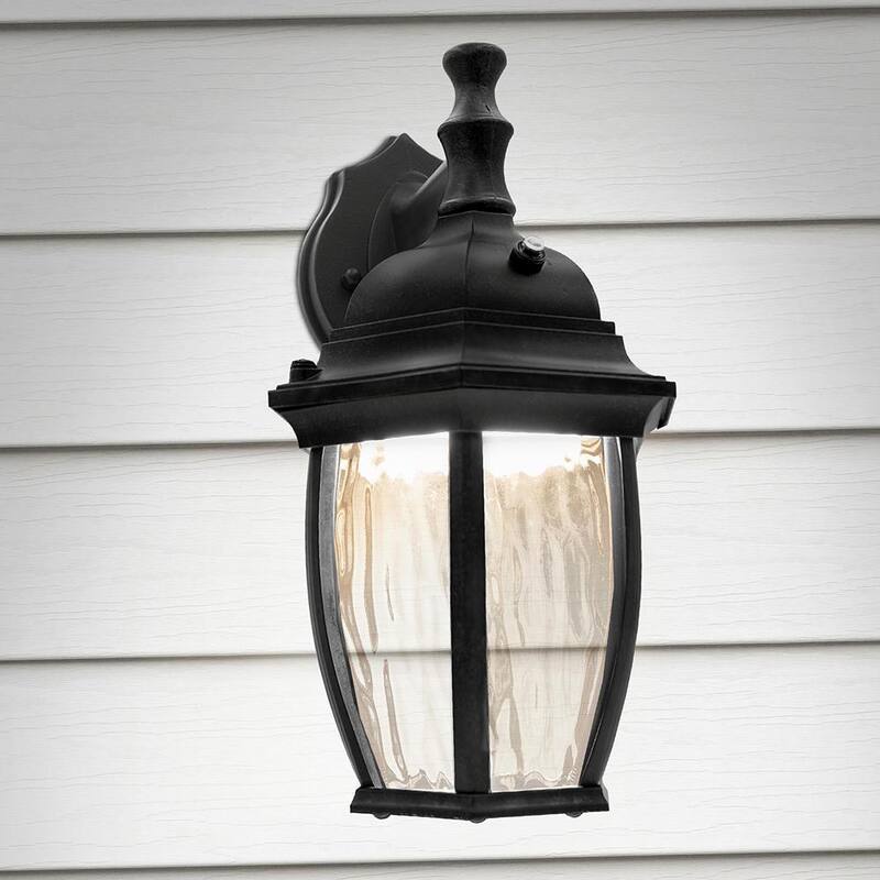 Lámpara de pared para exteriores Maxxima de 1 luz LED en color negro con sensor de anochecer a amanecer - MEL-6150W