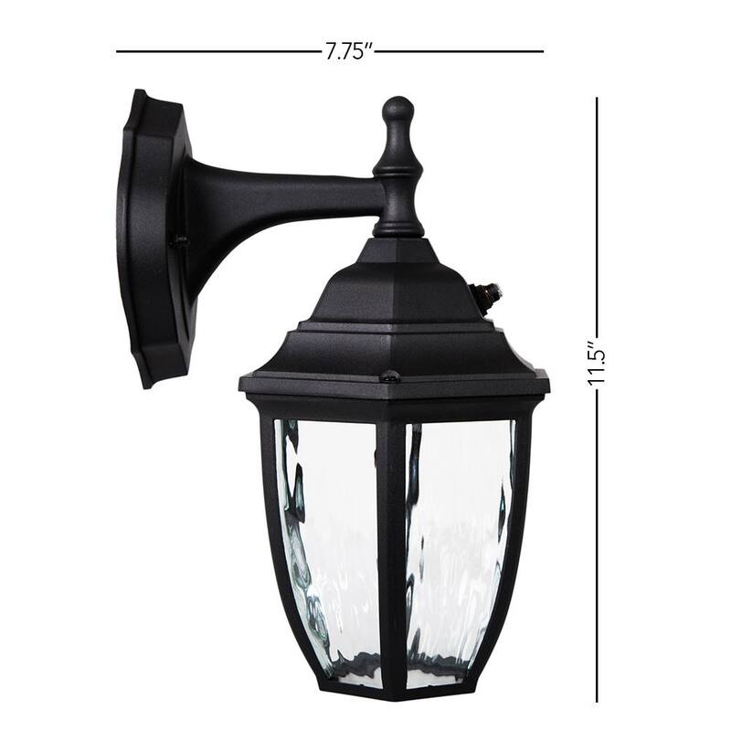 Lámpara de pared para exteriores Maxxima de 1 luz LED en color negro con sensor de anochecer a amanecer - MEL-6150W
